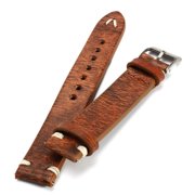 Women/Men Watch Band Straps Vintage Style Distressed Leather Strap with Stitching