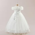 thumbnail image 5 of Kids Flower Girl Dress White Ruffle Sleeveless Baby Girl Tulle Dress Girl Birthday Dress Girls Dresses Size 8 Years, 5 of 9