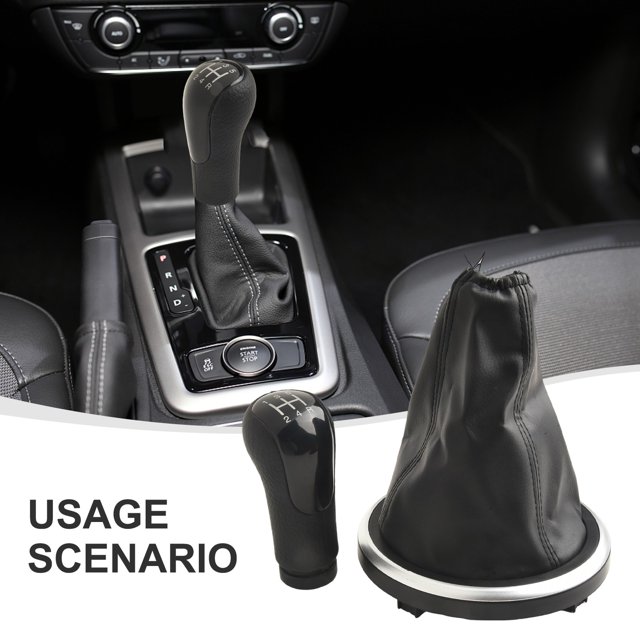 BUYISI 5 Speed Gear Knob For Ford Fiesta and For Fusion For Transit Connect Vehicles Black Handball + Cover