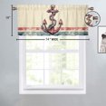 thumbnail image 4 of Nautical Anchor Valance Curtain for Kitchen Vintage Navy Blue Red Geometric Stripe Window Valance for Living Room Bedroom, Kitchen Valance Rod Pocket Window Decor Curtain 54 by 18 in, 1 Panel, 4 of 6