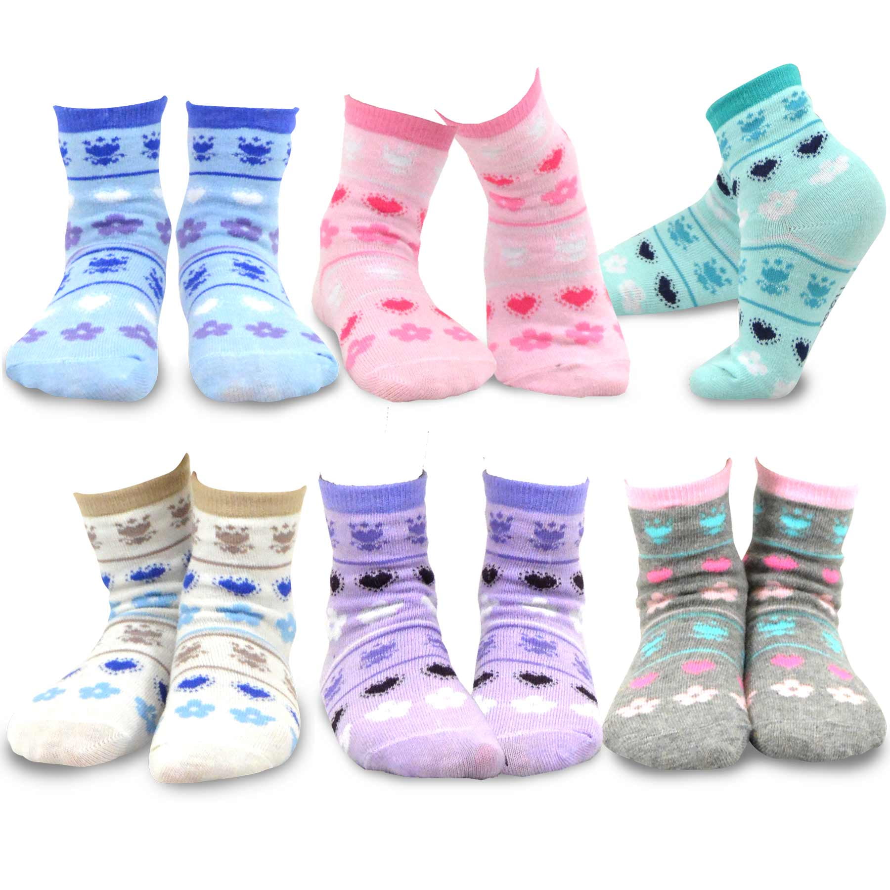 TeeHee Socks Boys Socks, 6 Pack Crew Cotton Stripe Star