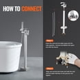 thumbnail image 6 of Freestanding Bathtub Faucet Floor Standing Shower Mixer Two Flow Modes 360 Rotating Spout for Bath Shower Pet Cleaning and Toilet, 6 of 6
