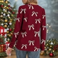 thumbnail image 4 of Long Sleeve Shirts for Women Casual V Neck Fall Tops Dressy Spring Work Blouses Clothes Red L, 4 of 7