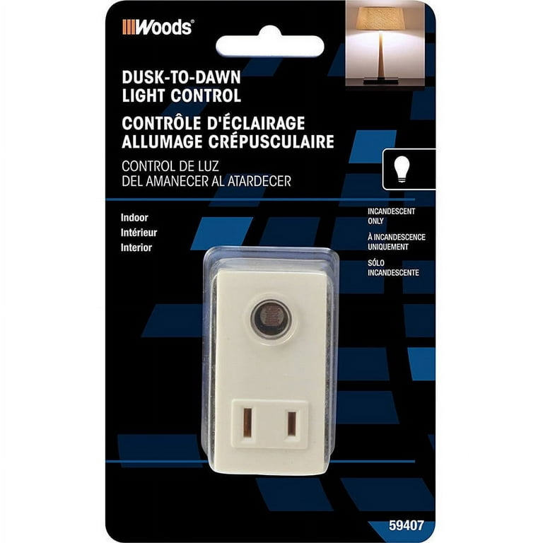 Light Control Socket with Timed Photocell & Remote, Indoor Only
