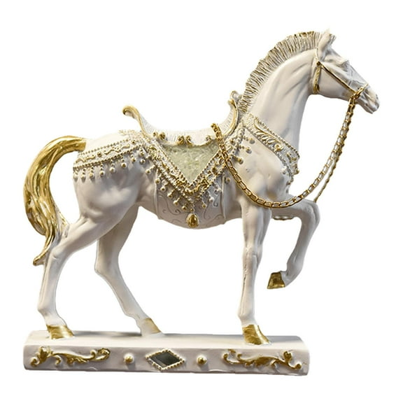 deevoka Horse Statue Artwork Desk Decoration Art Figurine for Table Living Room Home White