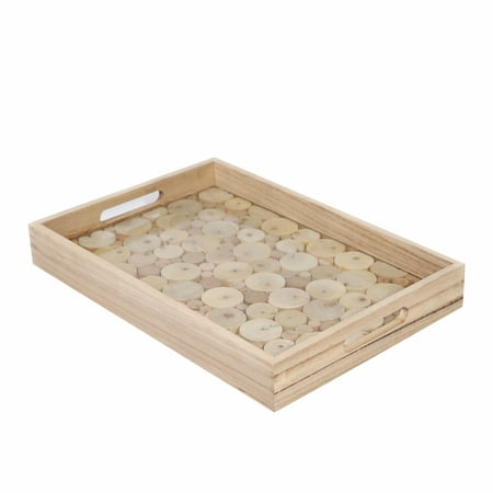 Wooden Serving Tray With Metal Handles Soul & Lane Wooden Serving Tray | Decorative Table Perfume Living Dining Room Kitchen Serving Tray With Handles ()