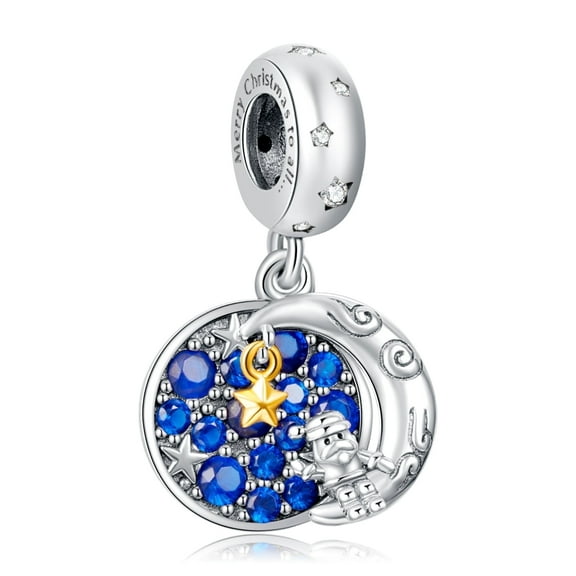 ROSIANNA 925 Sterling Silver Charm for Bracelets Blue Murano Glass Pendant Charms Women Bracelet Charm