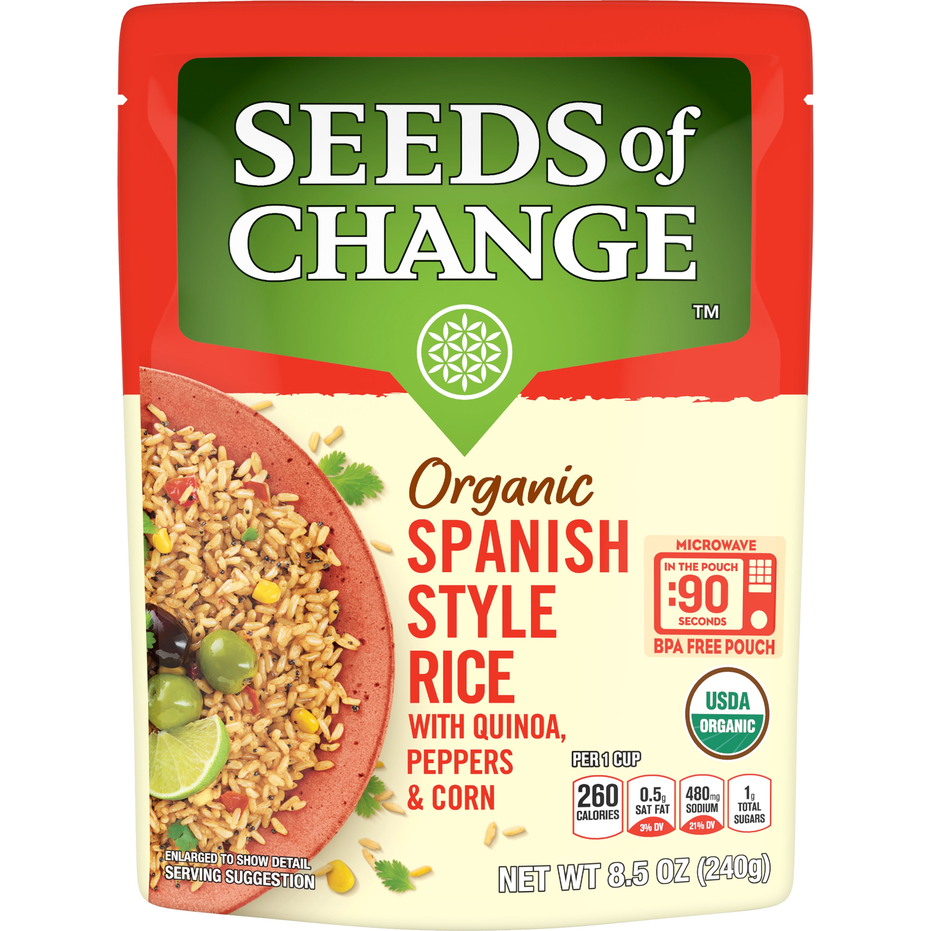 SEEDS of CHANGE Certified Organic Spanish Style Rice, 8.5 oz. pouch