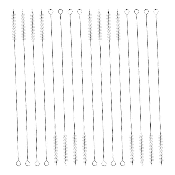 16 cepillos de limpieza para pajitas de beber, cerdas de nailon, herramienta de limpieza para tubos largos.