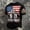 Black, variant on 911 25th Anniversary T-Shirt Never Forget 911 Print Casual Short Sleeve Red Shirts for Men Size M