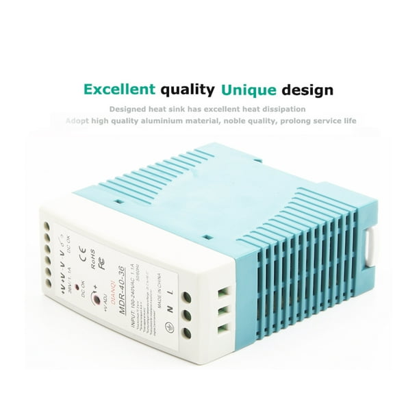 MDR-60 5V 12V 36V 24V Carril Din Fuente de alimentación conmutada de salida única Fuente de alimentación del convertidor de CA AweSitey WJ3072-01