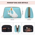 thumbnail image 5 of Picia Three White Geese Print Leather Makeup Bag Make Up Bag Travel Toiletry Bag for Her Girlfriend Teacher Teen Girl Gifts, 5 of 8