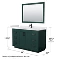 thumbnail image 6 of Wyndham Collection Miranda 54" Wood Single Bathroom Vanity in Green/Black, 6 of 7