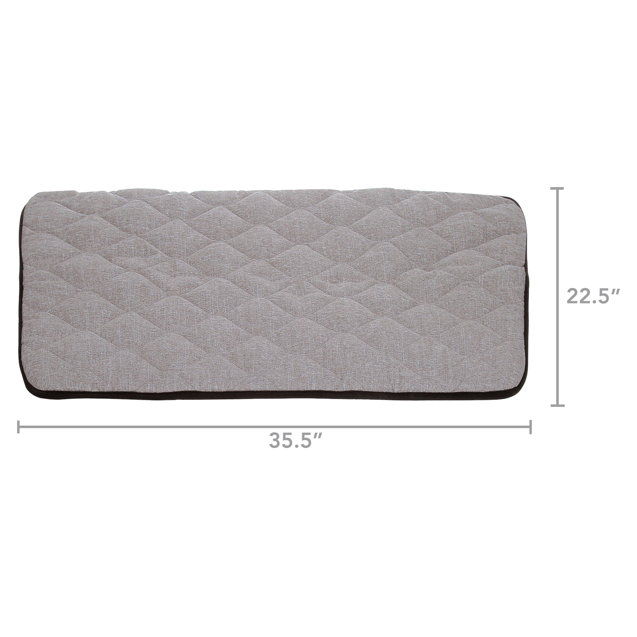 QIAOQI Dog Bed Crate Mat Grey Kennel Pad | Washable Orthopedic Pillow Pet Beds Cushion Padding Bolster