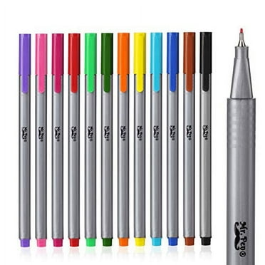 Mr. Pen Fineliner Pens Pack with Portable Case, Fine, 0.4mm, Assorted Ink Color, 12 Count