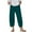 Green1, variant on Lmnyox Casual Capris for Women Flowy Straight Leg Elastic Waist Capri Pants with Pocket Summer Beach Capris