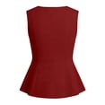 thumbnail image 6 of Peplum Tank Tops for Women Business Casual Sleeveless Tunic Blouses Dressy Summer Office Work Outfits( Wine, M ), 6 of 7