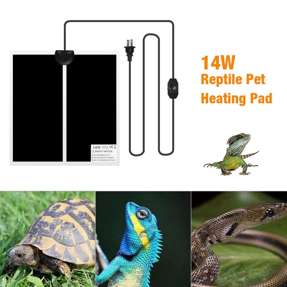Pet Reptile Heater Under Tank Heating Pad Warming Heat Mat Pet Pad US Stock 110V 
