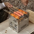 thumbnail image 1 of Zentik Wood Burning Camp Stove, Multifunctional Folding Portable Stainless Steel Cooking Stove with Carry Bag, Ideal for Camping, Backpacking, Hiking, BBQ, and Picnic, 1 of 8
