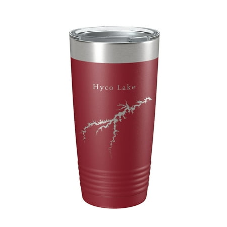 

Hyco Lake Map Tumbler Travel Mug Insulated Laser Engraved Coffee Cup North Carolina 20 oz Maroon