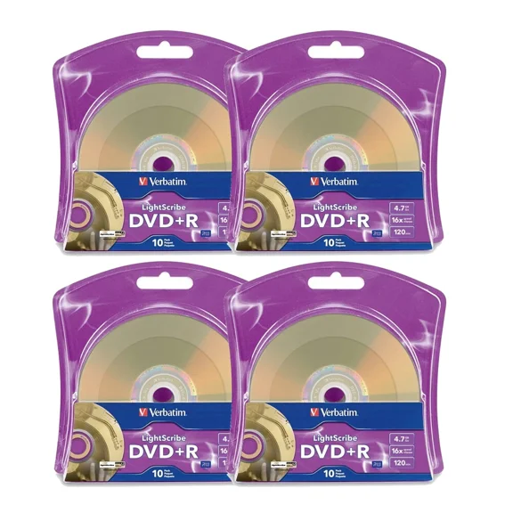 Verbatim Light Scribe DVD R Blank Media 40pk - Laser Etch Prints Direct to Disc