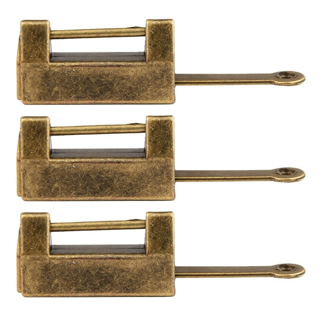 MasteelfCA 3 Sets Premium Zinc Alloy Padlocks Simple Antique Padlocks Wooden Box Locks