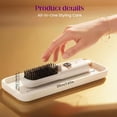 thumbnail image 7 of Cordless Hair Straightener Brush for Travel, Portable 2-in-1 Straightening with 9 Heat Settings, Fast Heating Rechargeable Flat Iron, Gift Women (White) White, 7 of 7