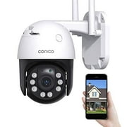 Security Camera Outdoor Conico 360&deg; View 1080P WiFi Home Surveillance Camera with Pan/Tilt, Color Night Vision, 2-Way Audio, Motion Detection, IP66 Weatherproof Works with Alexa