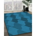 thumbnail image 3 of Ahgly Company Machine Washable Indoor Square Transitional Blueberry Blue Area Rugs, 3' Square, 3 of 7