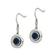 thumbnail image 3 of Gem & Harmony Blue Druzy Dangle Earrings in Polished Stainless Steel for Women, 3 of 6