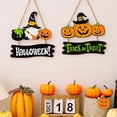 thumbnail image 2 of Letrero colgante de Halloween, adorno colgante de madera de calabaza, placa de Gnomo de calabaza, 2 uds., 2 of 5