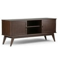 thumbnail image 3 of Draper Solid Wood Mid Century Modern 60 inch Wide TV Stand with Two 22 inch Wide Bookcases in Medium Auburn Brown (Set of 3), 3 of 9