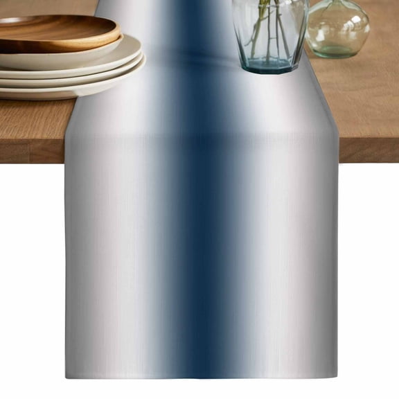 Gray Navy Blue Table Runner, Modern Gradient Geometric Washable Cotton Linen Table Runners 72 Inches Long, Dresser Scarf Runner for Dining/Coffee/Kitchen/TV Stands/Cabinets 13''x72''