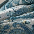 thumbnail image 3 of Tache Cotton Patchwork Farmhouse Cottage Country Vintage Antique Ditsy Floral Paisley White Blue Scalloped Lightweight Coverlet Petal Dance Quilt Set, King, 3 of 8