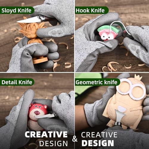 Wood Whittling Kit for Beginners-Complete Whittling Set with 4pcs Wood Carving Knives & 8pcs Basswood Wood Blocks-Perfect Wood Carving Kit Set-Includes Wood Carving Tools for Adults and Kids