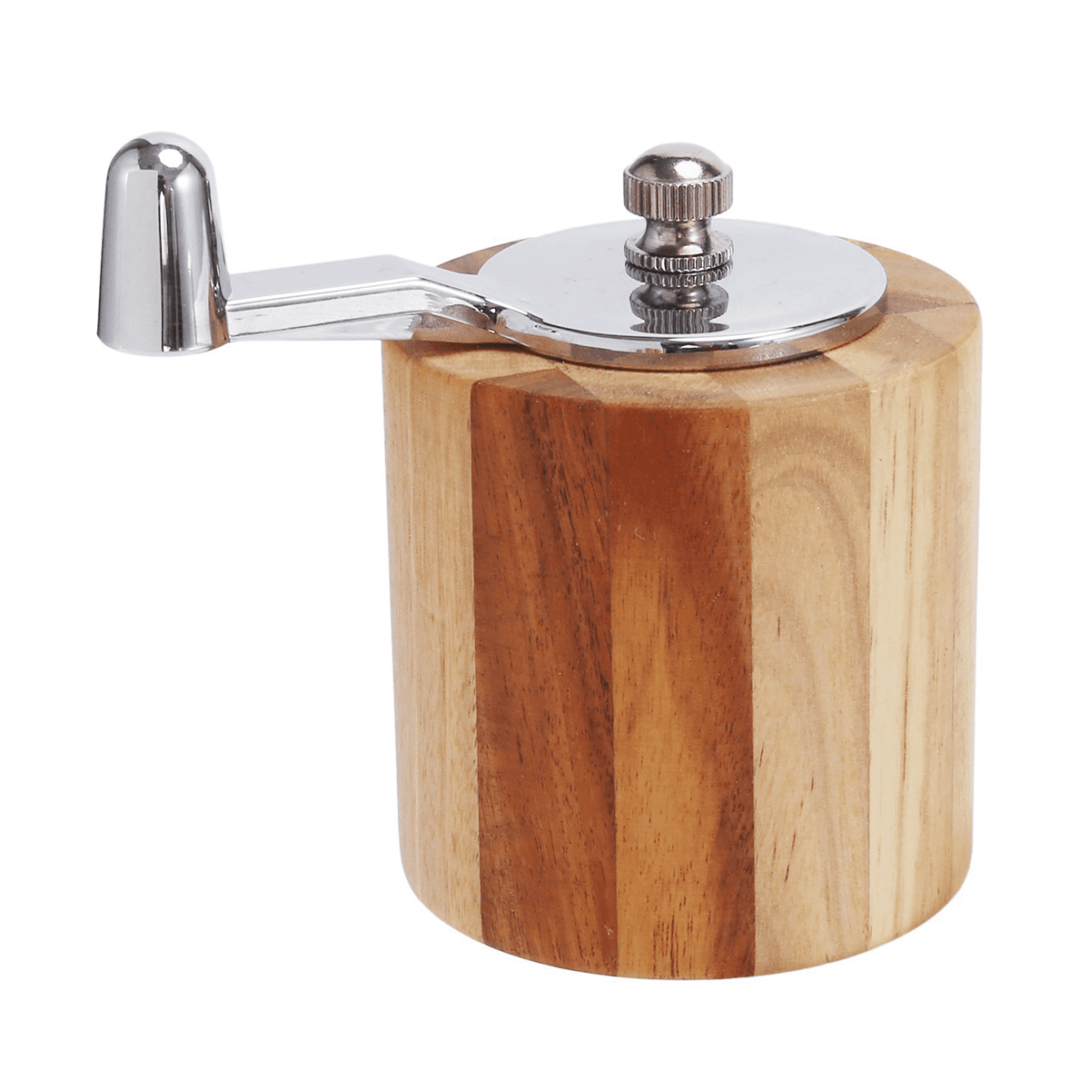5X Pepper Mill, Hand Crank Wood Pepper Grinder with Classic Handle and Adjustable Ceramic Rotor