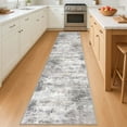 thumbnail image 2 of iOhouze Hallway Runner Rugs 2x12 Abstract Washable Runners Non Slip Kitchen Runner Low Pile Soft Printed Faux Wool Abstract Floor Runner for Indoor Bedroom Entryway Laundry Room, Ash Grey/Beige, 2 of 9