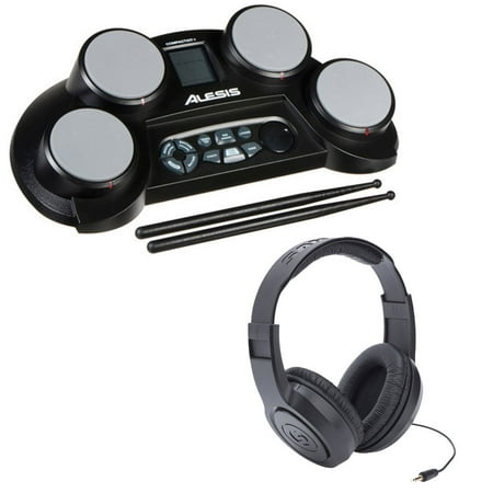 - Alesis Compact Kit 4 Portable 4-Pad Tabletop Electronic Drum Kit +More