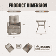 thumbnail image 3 of Sweecci 15 Pcs Wicker Patio Furniture Set, Double Rattan Outdoor Sectional Sofa, 360° Swivel Rocking Chairs, Conversation Set with Double Layer Side Table for Backyard Garden Poolside,Beige, 3 of 11