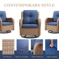 thumbnail image 4 of Gymojoy 2 Pieces Outdoor Patio Wicker Swivel Glider Rocker Chair with High Back Deep Seat, Navy Cushion, 4 of 9