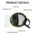 thumbnail image 4 of Panda 2pcs PU Leather Round Bag Tags with Privacy Cover and Name ID Tag - Suitcase Tags for Travel Luggage, Handbags, Backpacks, School Bags, 4 of 6