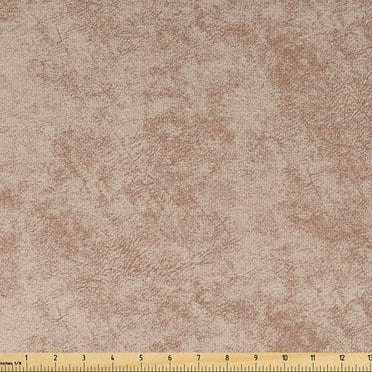 Faux Suede Fabric by the Yard Digitally Printed Distressed Texture, Durable and Washable Fabric for DIY Projects Indoor Outdoor Decoration Upholstery Home Textile, 10 Yard, Pale Yellow , by Ambesonne