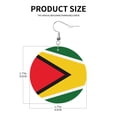 thumbnail image 3 of Round Leather Earrings For Women Guyana Flag Drop Earrings Lightweight Dangle Earrings, 3 of 6