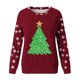 thumbnail image 4 of Gibobby Sudaderas para mujer Sudadera de moda para mujer con estampado de Navidad, cuello redondo, camisetas informales de manga larga, camisas de entrenamiento(Vino,CH), 4 of 5