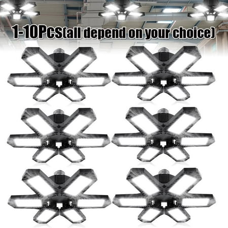 1-8Pack 300W Deformable LED Garage Light Shop Ceiling Lights Fixture 6500K Bulb