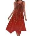 thumbnail image 2 of Uscallm Women's Casual Maxi Dresses Round Neck Sleeveless High Low Hem Printed Boho Lightweight Long Vacation Beach Sundresses, Red XL, 2 of 7