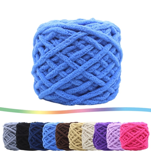 Qocolcyl Under $1 100g Thick Chenille Knitting Yarn, Soft Chunky Crochet Thread, 5mm DIY Hand‑Woven Yarn for Sweaters, Scarves, Dolls, Hats, Bags, Table Mats & Handmade Craft Decor Supplies
