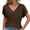 Brown, variant on Riforla Women's T Shirts Short Sleeve V Neck Summer Tops Casual Loose Basic Solid Batwing Sleeve Tee Shirts T-shirts for Women Brown S