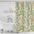 thumbnail image 6 of Small Stall Shower Curtain 36x72 Inch Narrow Half Size Tennis Sports Bath Curtains Bathroom Decor, Cartoon Sage Green Flowers Ball Theme Waterproof Fabric Shower Curtain Set with Hooks 36 Inch, 6 of 7