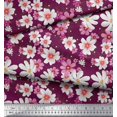 thumbnail image 3 of Soimoi Moss Georgette Fabric Cosmos Floral Printed Craft Fabric by The Yard 42 Inch Wide, 3 of 3